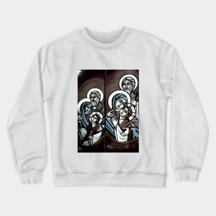 The Holy Family of Jesus - Alexandrian Iconographic Stories - By Amal Fomail Guirguis Crewneck Sweatshirt